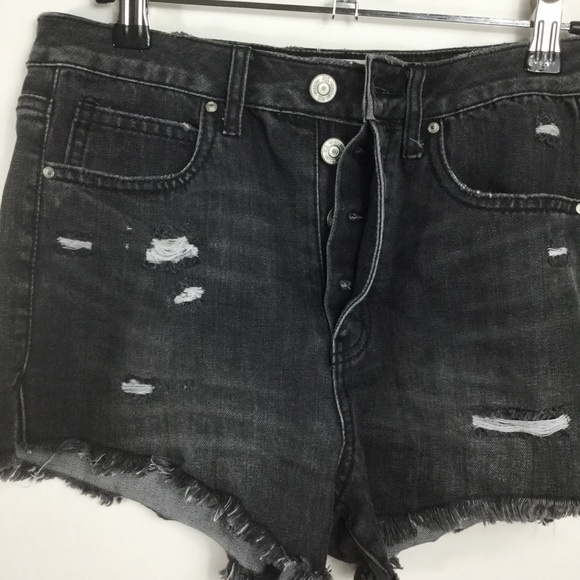 RSQ Buttonfly rawhem distressed highwaisted shorts - Picture 7 of 11